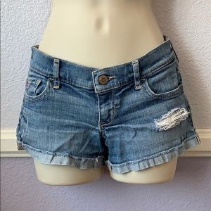 Hollister Low-Rise Denim Distressed Jean Shorts